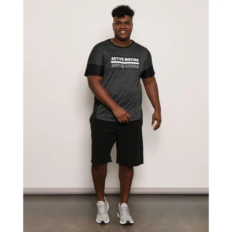 Bermuda Plus Size Masculina Lisa Bolso Preta G3