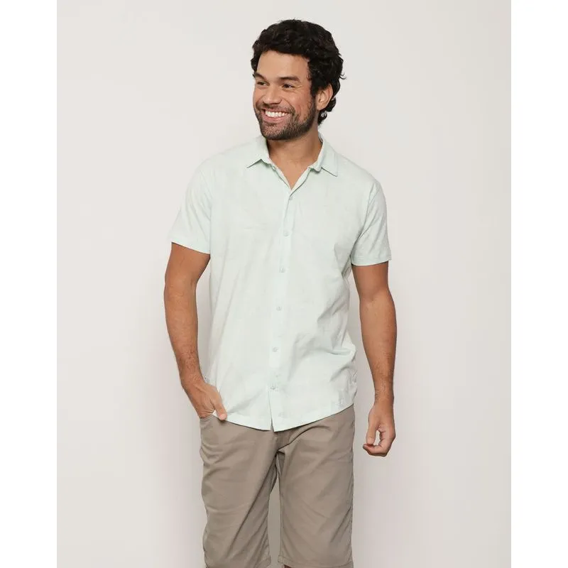 Camisa Masculina Manga Curta Verde Claro G