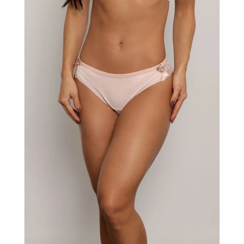 Calcinha Feminina Renda Fio Lacinho Bege P