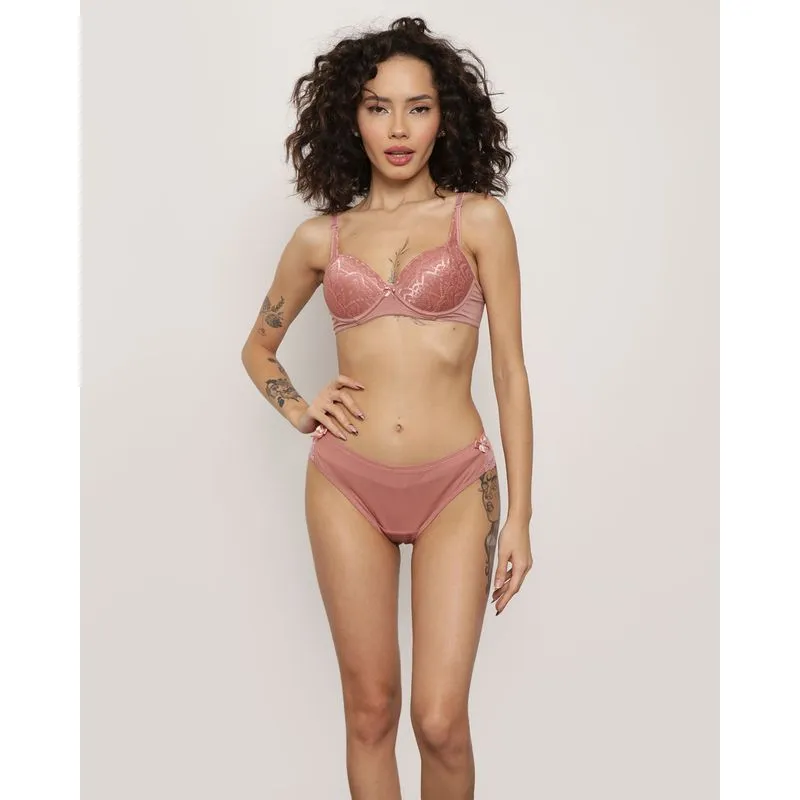Calcinha Feminina Renda Fio Lacinho Rosa P