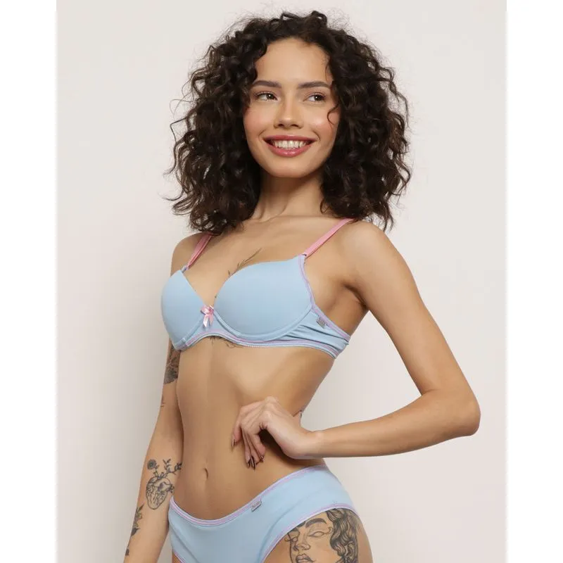Sutiã Feminino Base Bojo Bolha Azul G