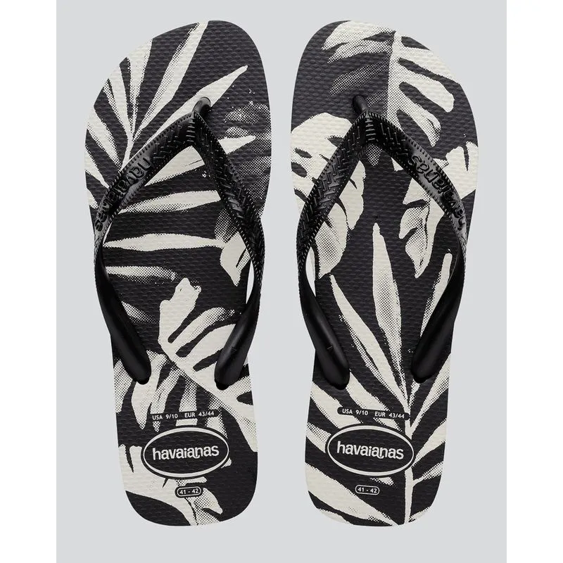 Chinelo Masculino Havaianas Aloha Estampa Folhagem Preto 37/38