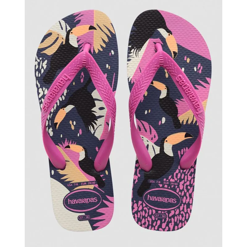 Chinelo Havaianas Feminino Estampado Tucano Marinho 33/34