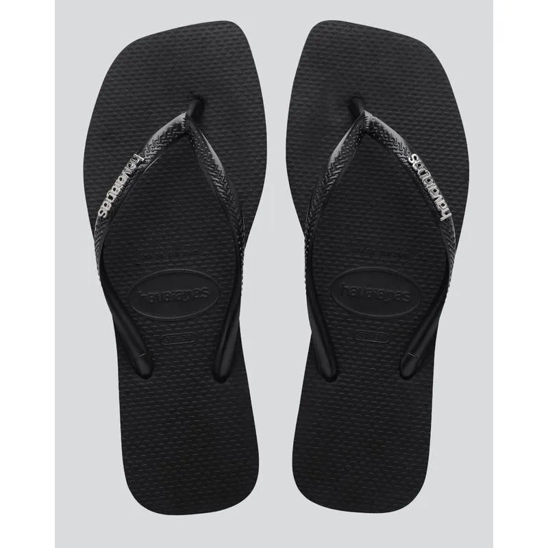 Chinelo Havaianas Feminino Slim Square Logo Metallic Preto 39/40