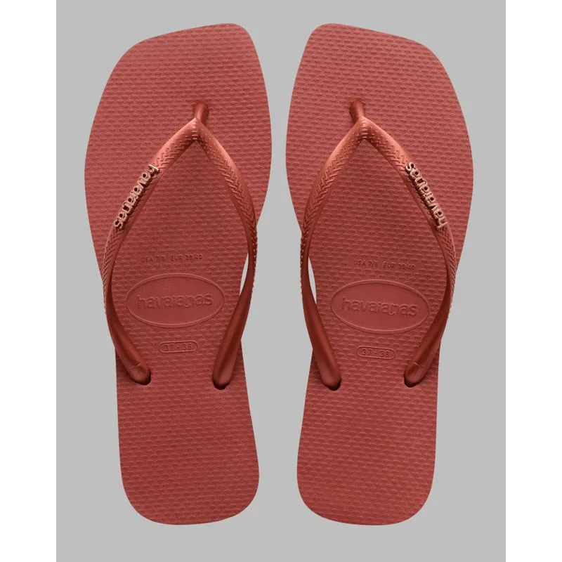 Chinelo Havaianas Feminino Slim Square Metallic Marrom 37/38