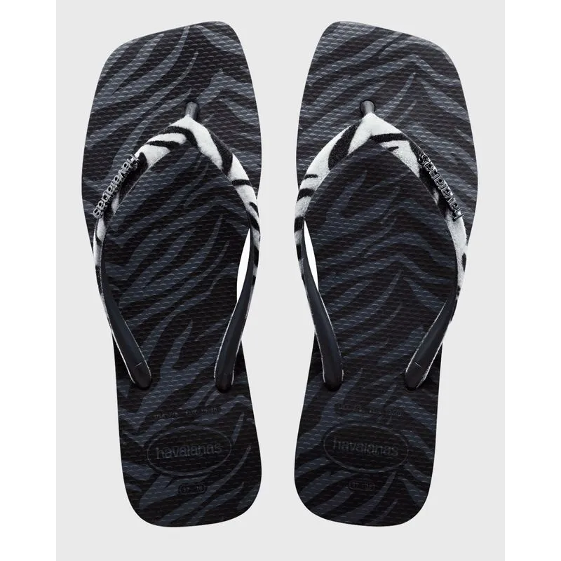 Chinelo Havaianas Feminino Square Velvet Preto 39/40