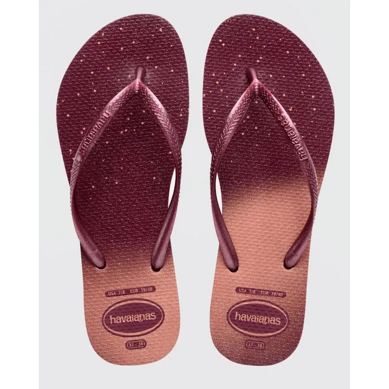 Chinelo Havaianas Feminino Slim Gloss Vinho 37/38