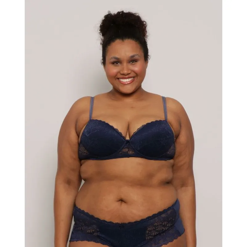 Sutiã Plus Size Feminino Com Base Renda Azul 46