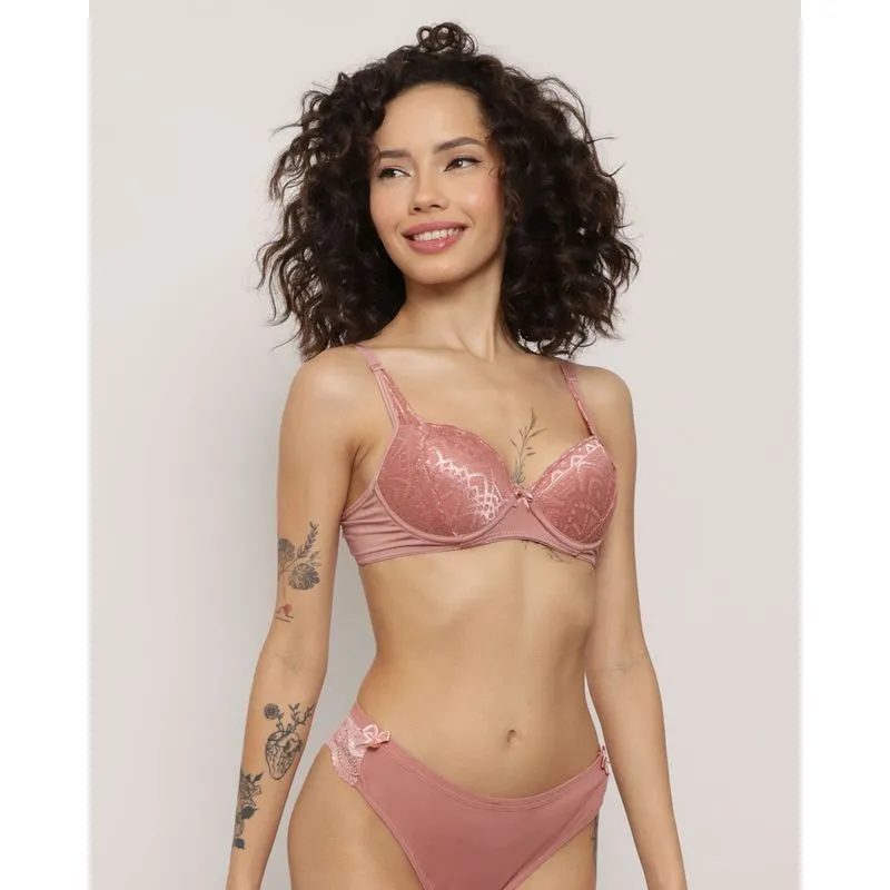 Sutiã Feminino Base Com Bojo Renda Rosa 42