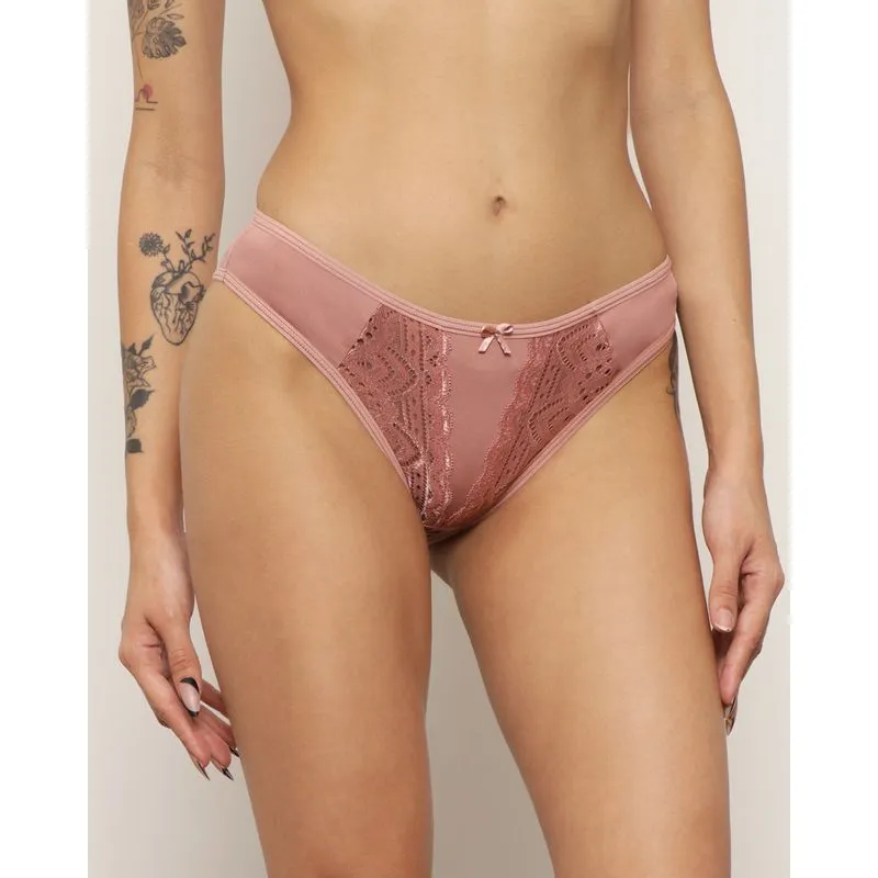 Calcinha Biquíni Feminina Renda Lacinho Rosa P