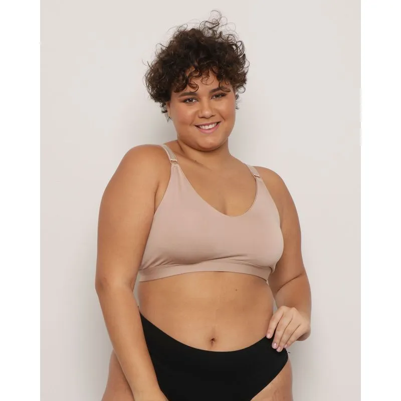 Sutiã Plus Size Feminino Top Sem Bojo Bege 50