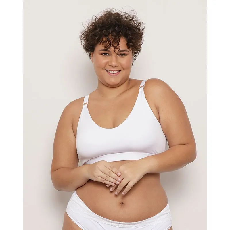 Sutiã Plus Size Feminino Top Sem Bojo Branco 46