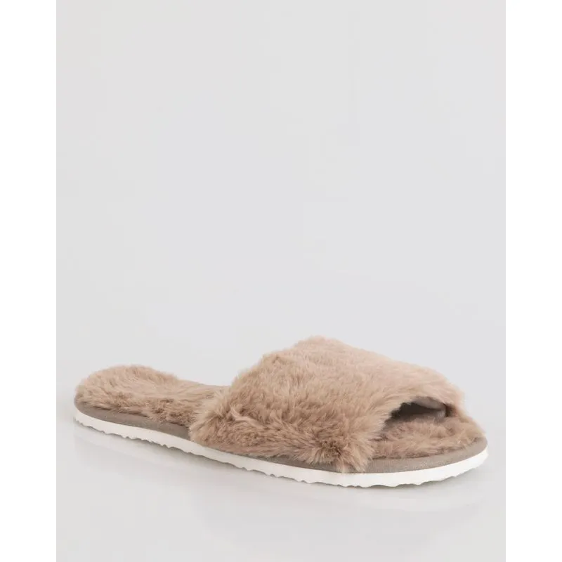 Pantufa Feminina Pelúcia Marrom 37/38