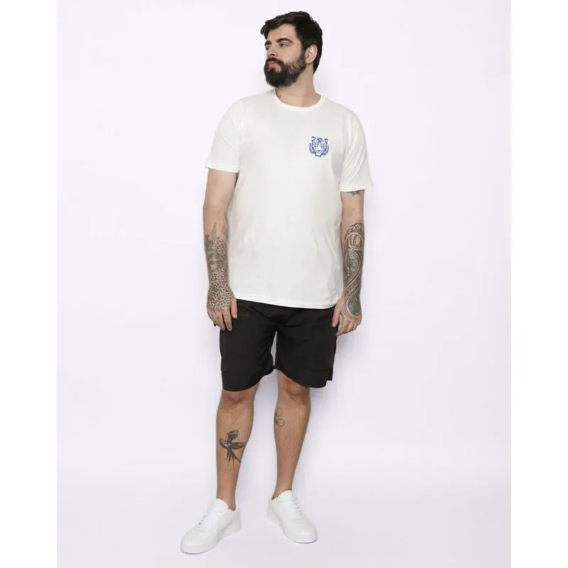 Bermuda Plus Size Masculina Reta Bolsos Com Zíper Preta G3