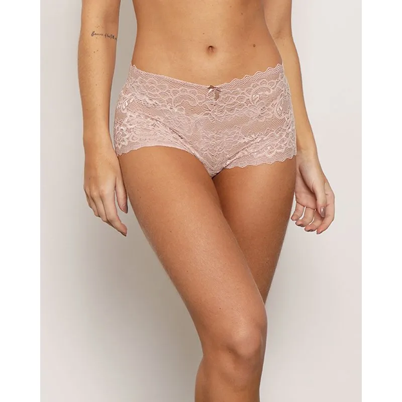 Calcinha Feminina Caleçon Renda Bege M