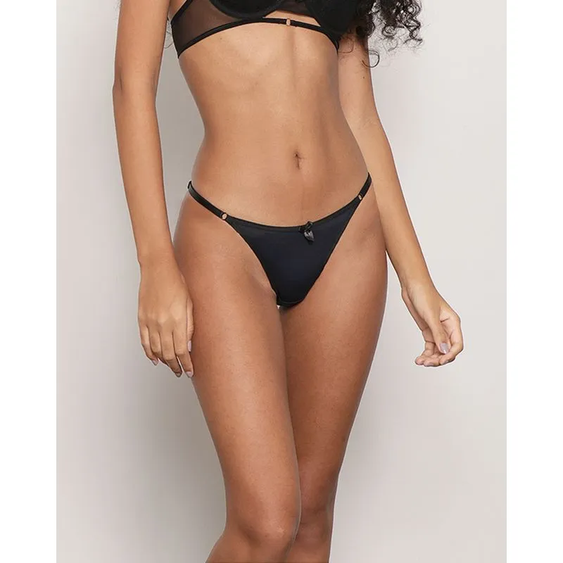 Calcinha Feminina String Com Renda Preta GG