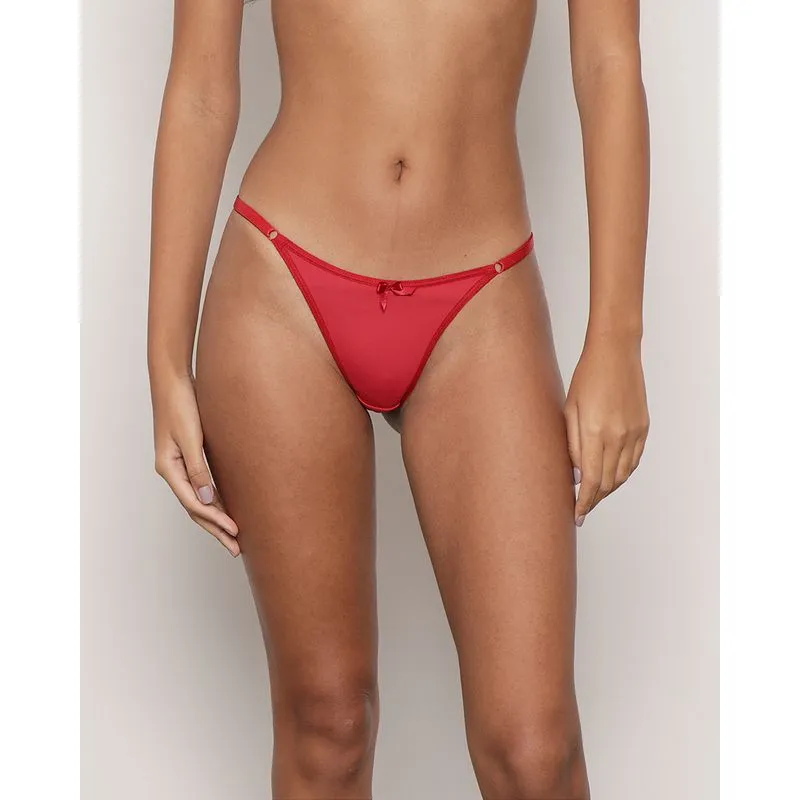 Calcinha Feminina String Com Renda Vermelha GG
