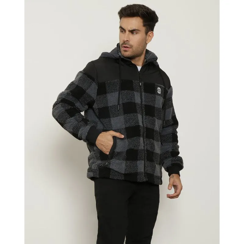 Casaco Masculino Pelo Xadrez Gangster Preto G
