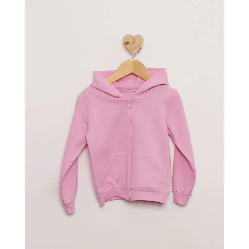 Casaco Bebê Moletom Com Capuz Rosa 3