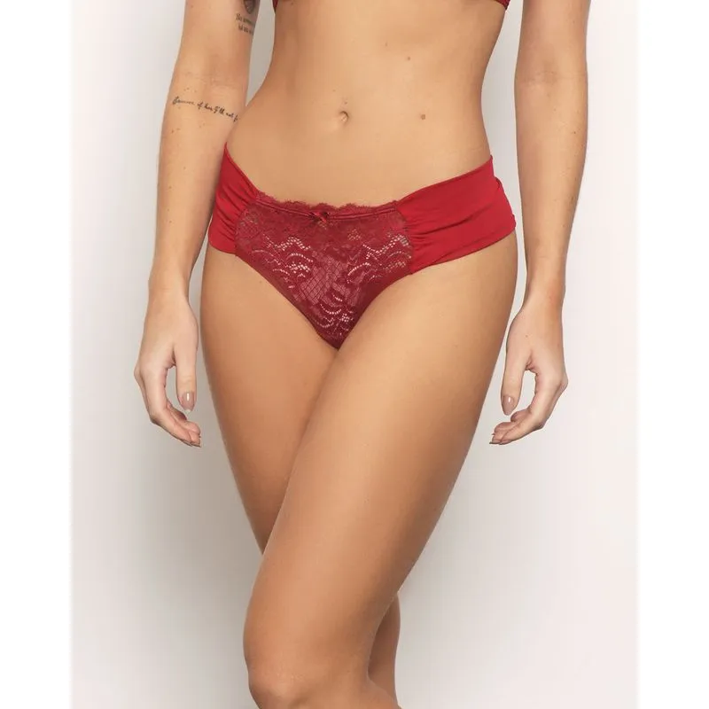 Calcinha Feminina Fio e Renda Vermelha GG