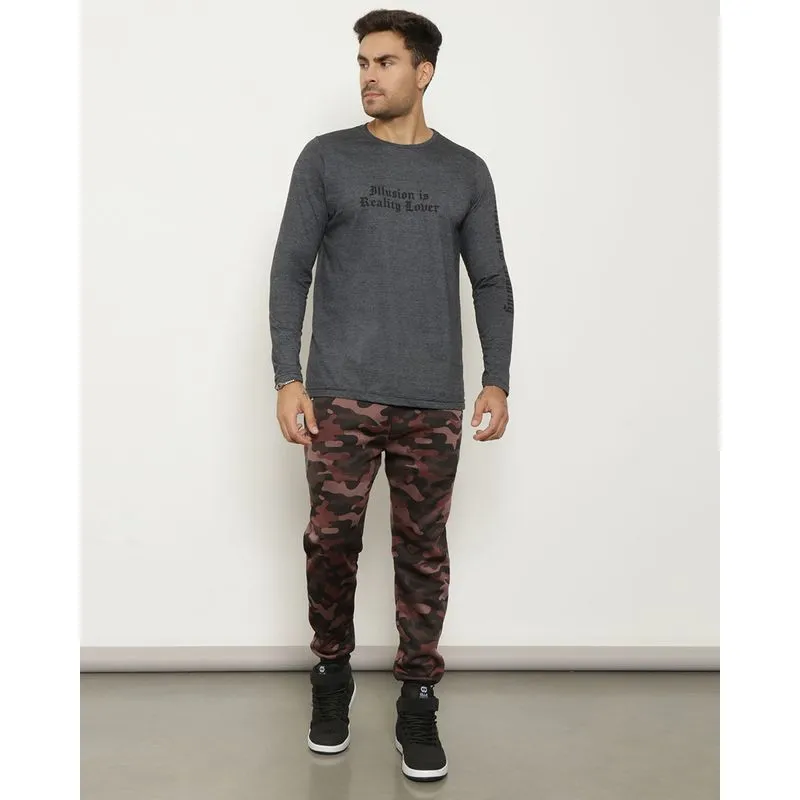 Calça Masculina Helanca Jogger Camuflada Marrom P