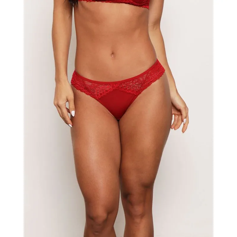Calcinha Feminina Fio Renda Vermelha UN