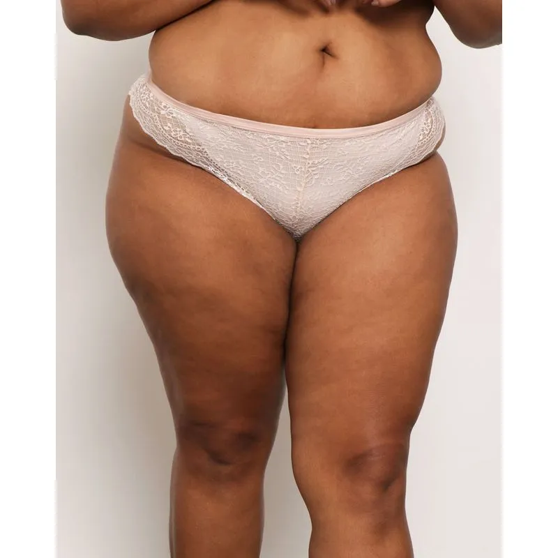 Calcinha Plus Size Feminino Fio Renda Bege 50