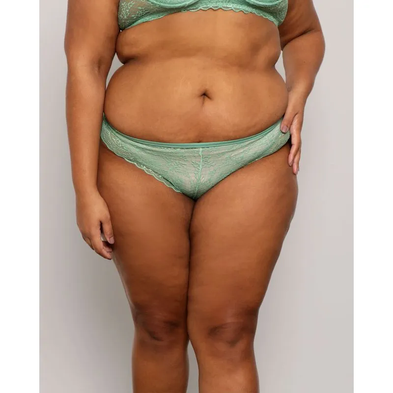 Calcinha Plus Size Feminina Renda Fio Verde 48