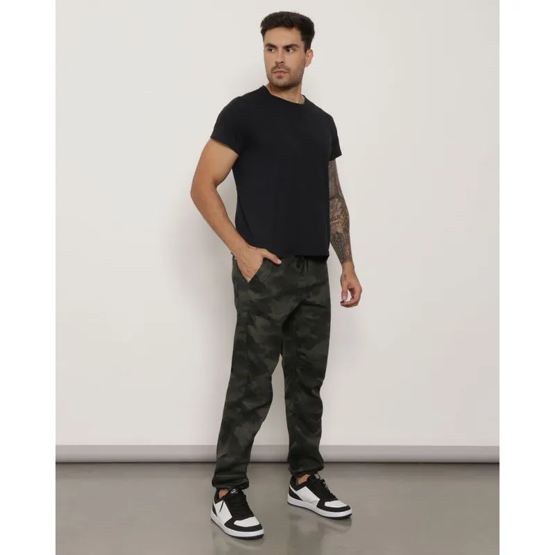Calça Sarja Masculina Vizzy Parachute Verde Camuflada 48