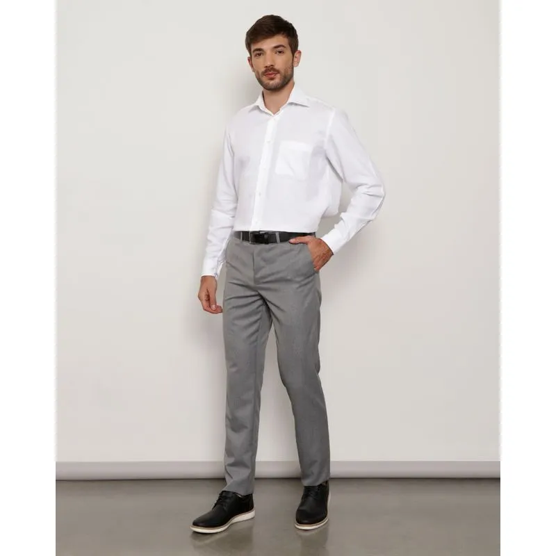 Calça Masculina Social Reta Com Bolsos Cinza 44