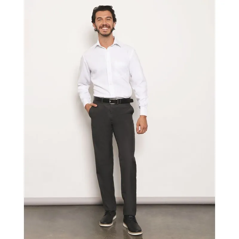 Calça Masculina Social Reta Com Bolsos Cinza 40