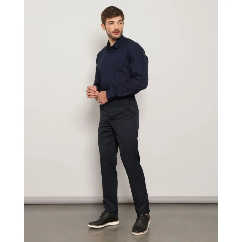 Calça Masculina Social Reta Com Bolsos Marinho 38