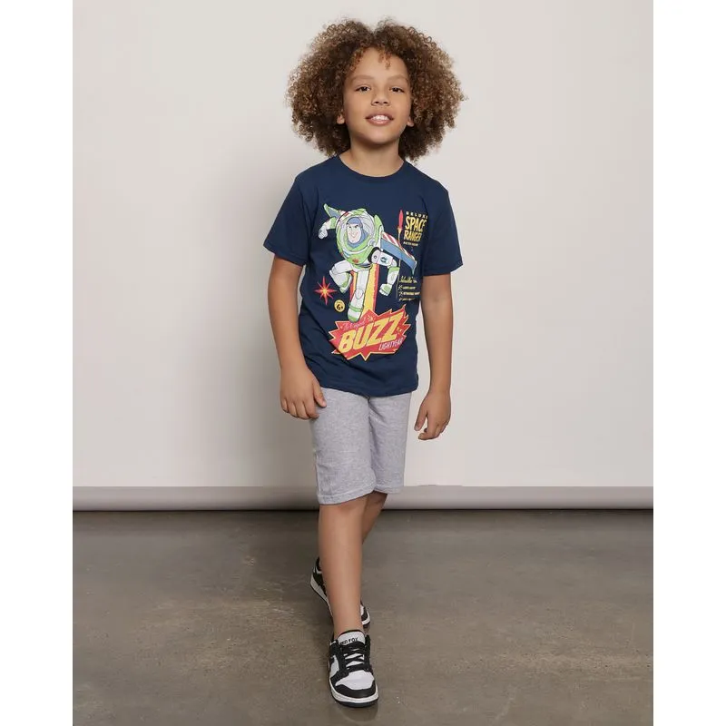 Conjunto Infantil Disney Estampa Buzz Lightyear Curto Azul 10