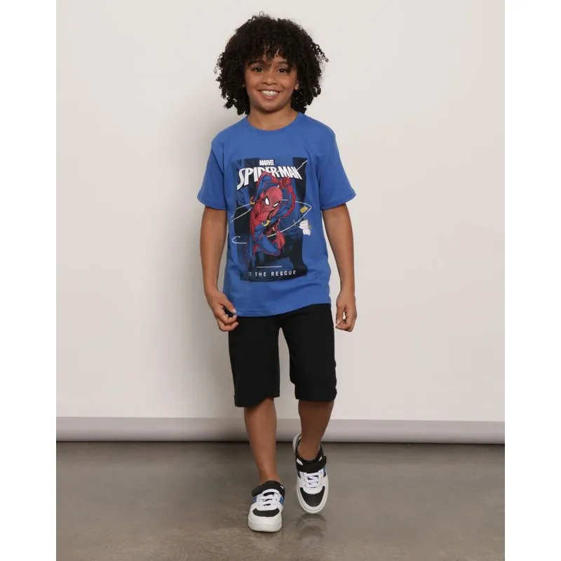 Conjunto Infantil Marvel Homem Aranha Curto Azul 8