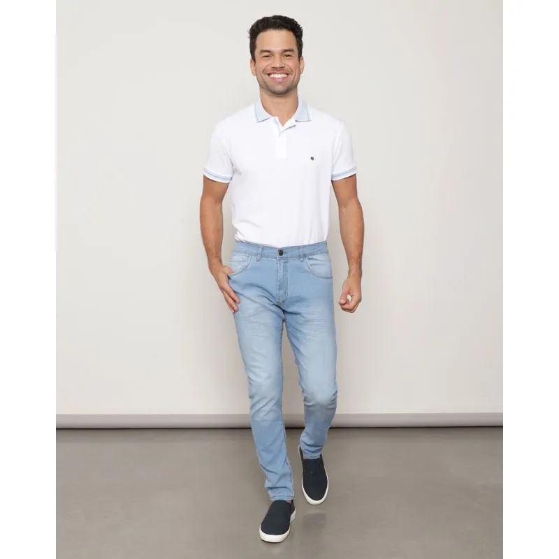 Calça Jeans Masculina Skinny Azul 46