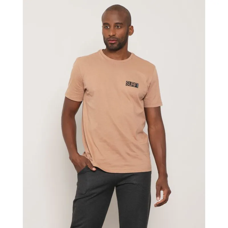 Camiseta Masculina Surf Com Estampa Nas Costa Marrom G