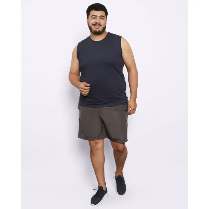 Bermuda Esportiva Plus Size Masculina Recortes Cinza G1