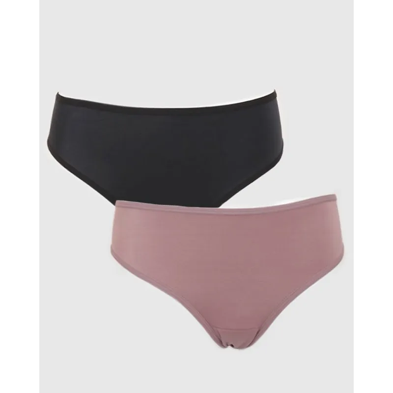 Kit 2 Calcinhas Feminina Esbelt Cintura Alta Preta E Rosa P