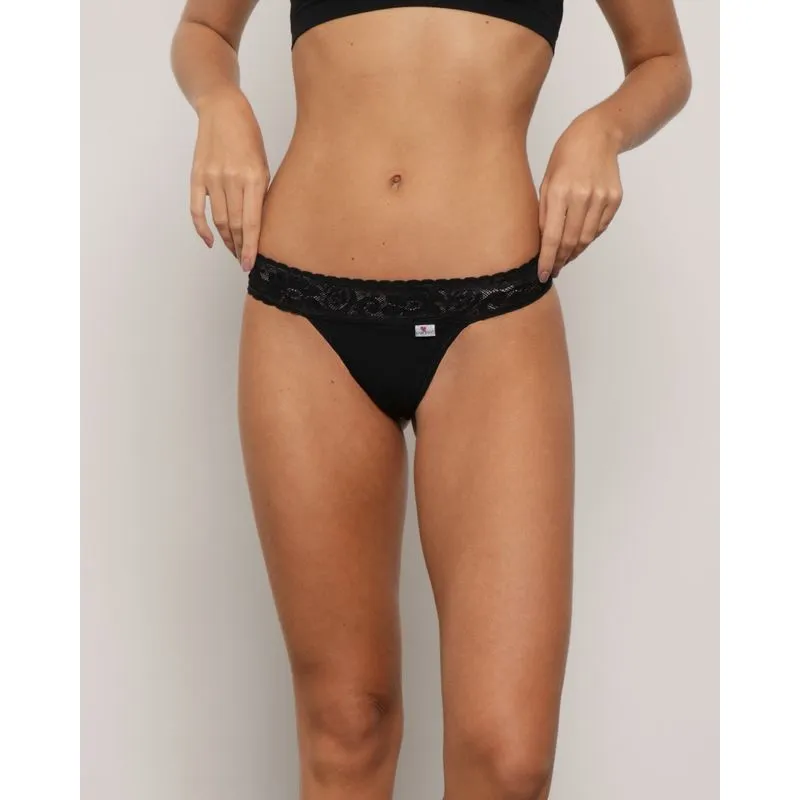 Calcinha Feminina String Com Renda Preta P