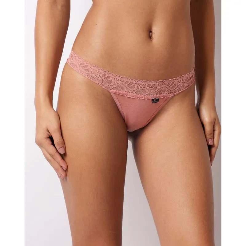 Calcinha Feminina Biquíni Renda Lisa Rosa G