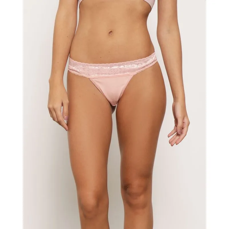 Calcinha Feminina String com Renda Rosa GG