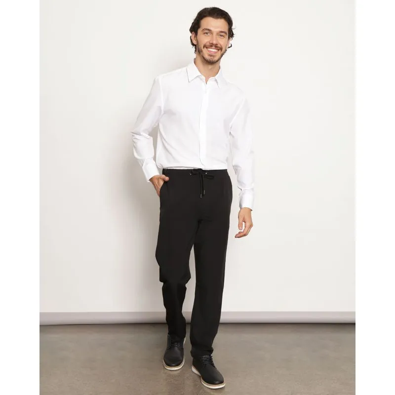 Calça Masculina Social Comfy Com Elástico Preta GG