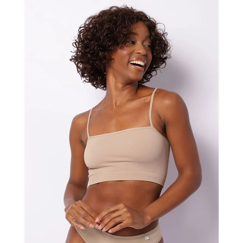 Sutiã Feminino Top Trifil Sem Bojo Canelado Bege 46
