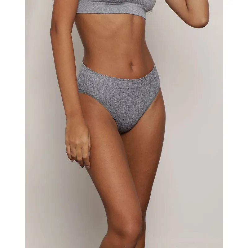 Calcinha Feminina Trifil Canelada Alta Cinza G