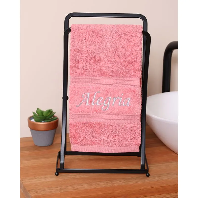 Toalha Social 30cm x 50cm Bouton Com Bordado Sortido Rosa UN