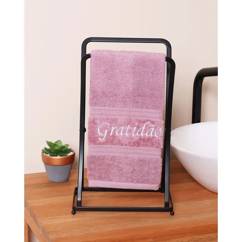 Toalha Social 30cm x 50cm Bouton Com Bordado Sortido Lilás UN