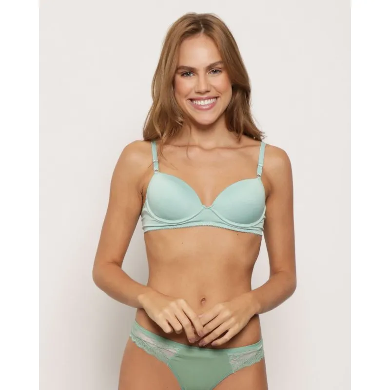 Sutiã Feminino Base Com Bojo Verde 44