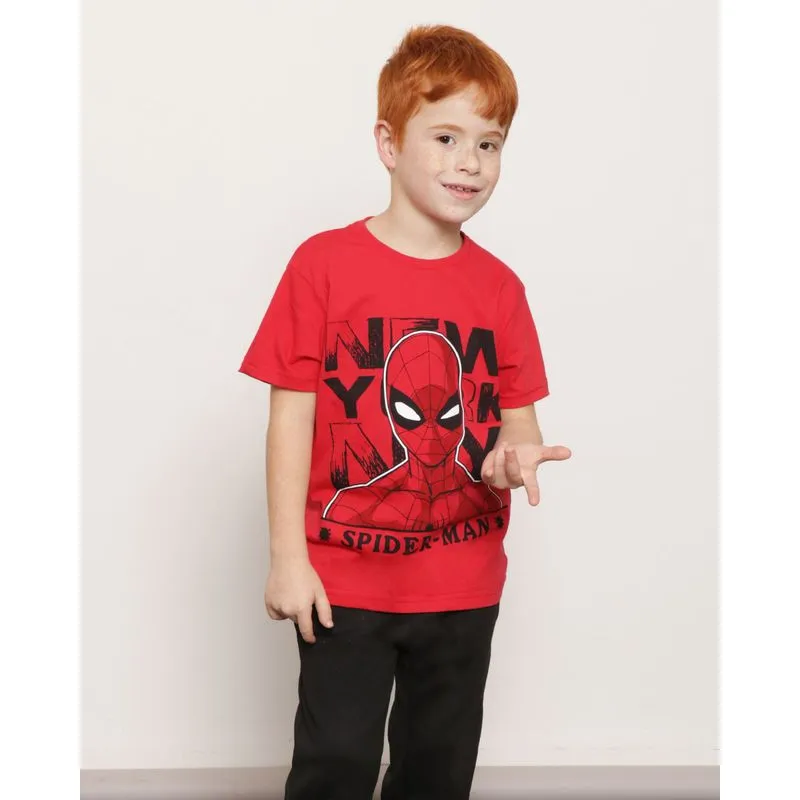 Camiseta Infantil Manga Curta Marvel Homem Aranha Vermelha 4