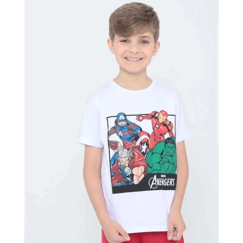 Camiseta Infantil Vingadores Marvel Branca 35211000655052UN