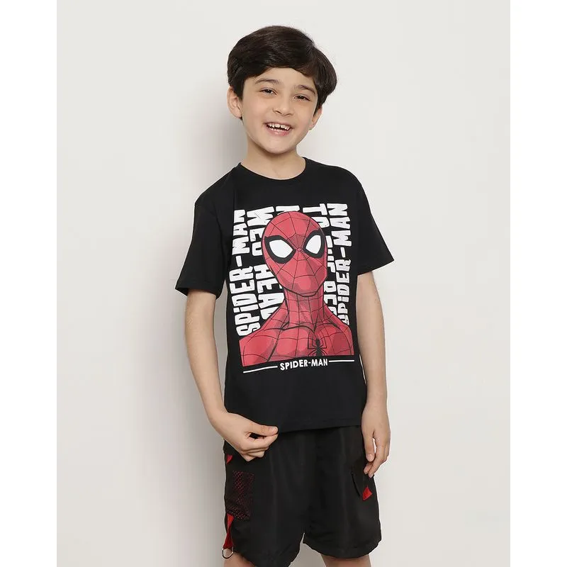 Camiseta Infantil Marvel Homem Aranha Manga Curta Preta 4
